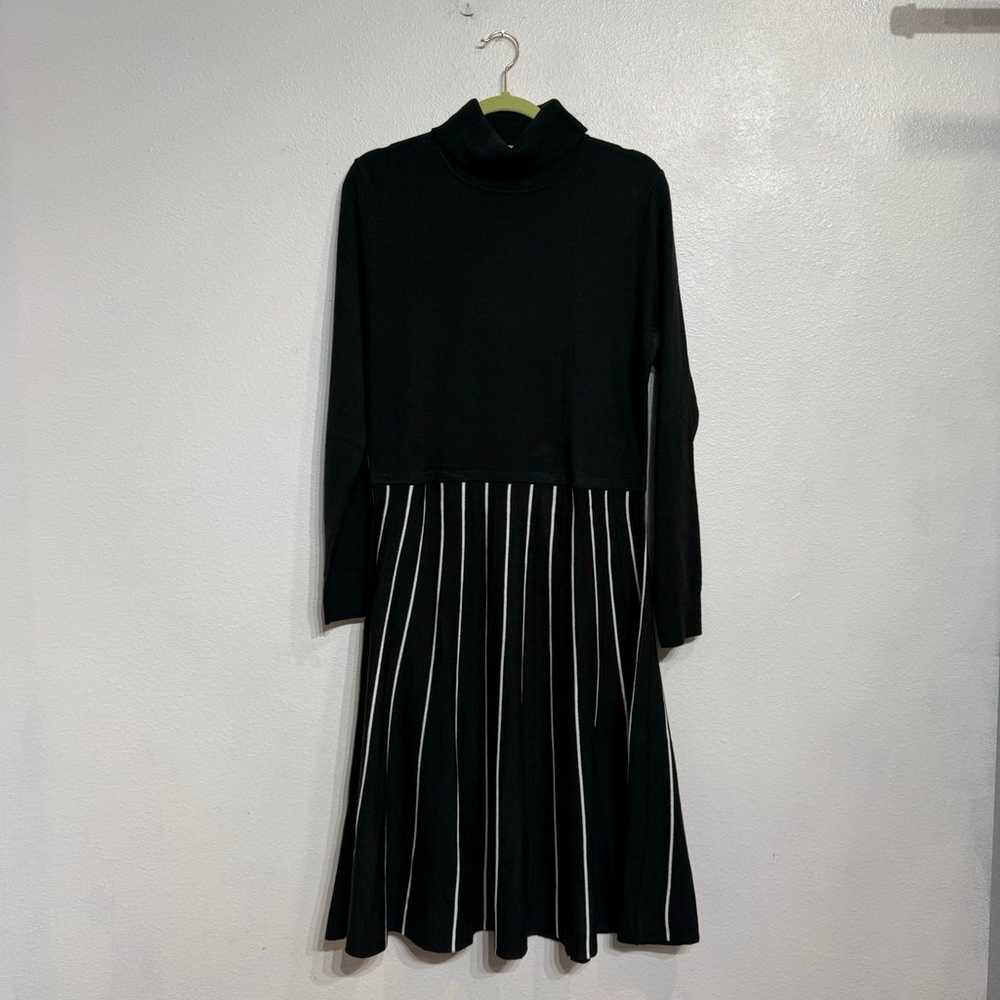 Chadwick's Black Turtleneck Pleated Midi Sweater … - image 2