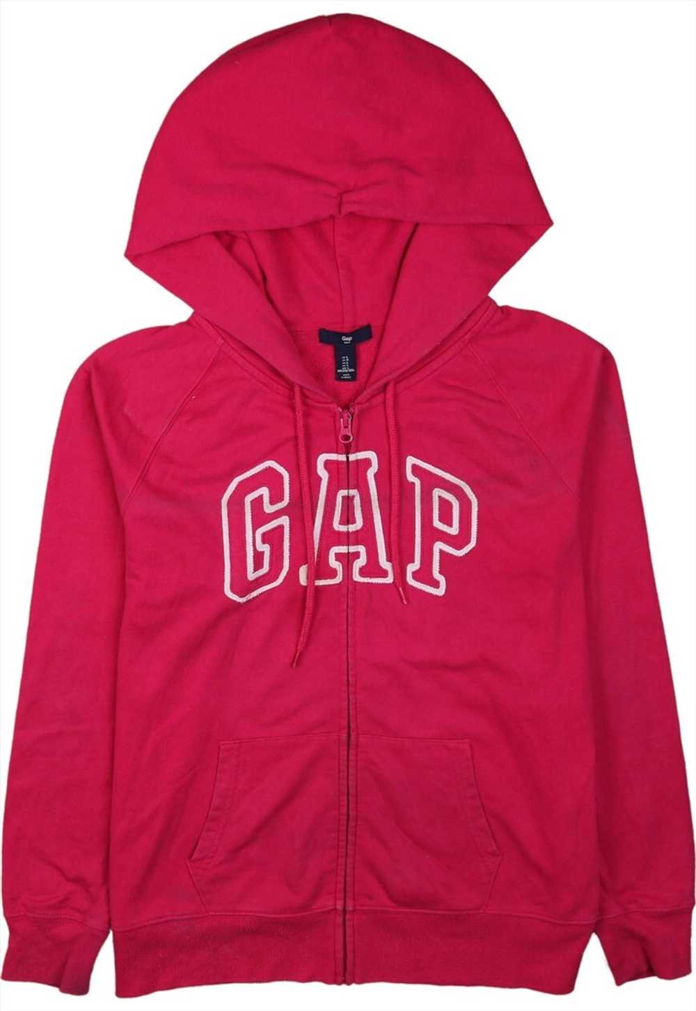 Vintage 90's Gap Hoodie Spellout Full Zip Up Pink… - image 1