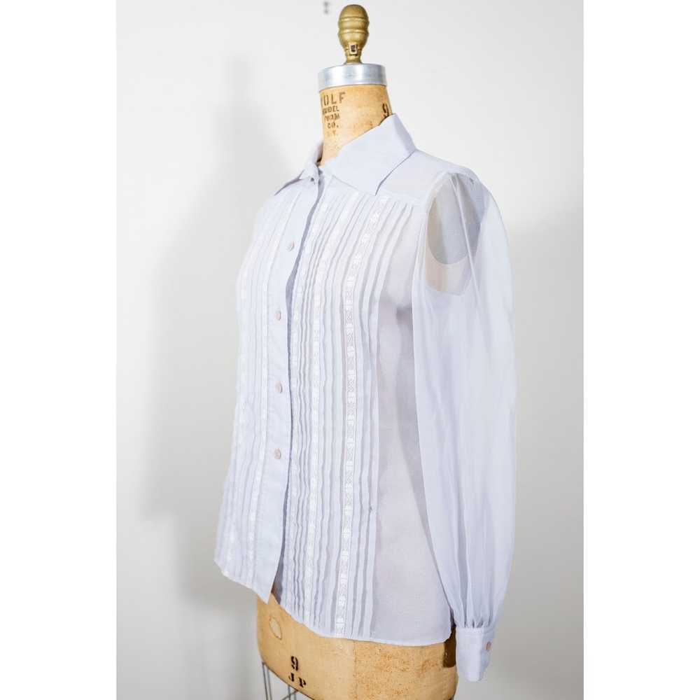 Vintage 70s Rizkallah - Malcolm Starr Blouse Gray… - image 2