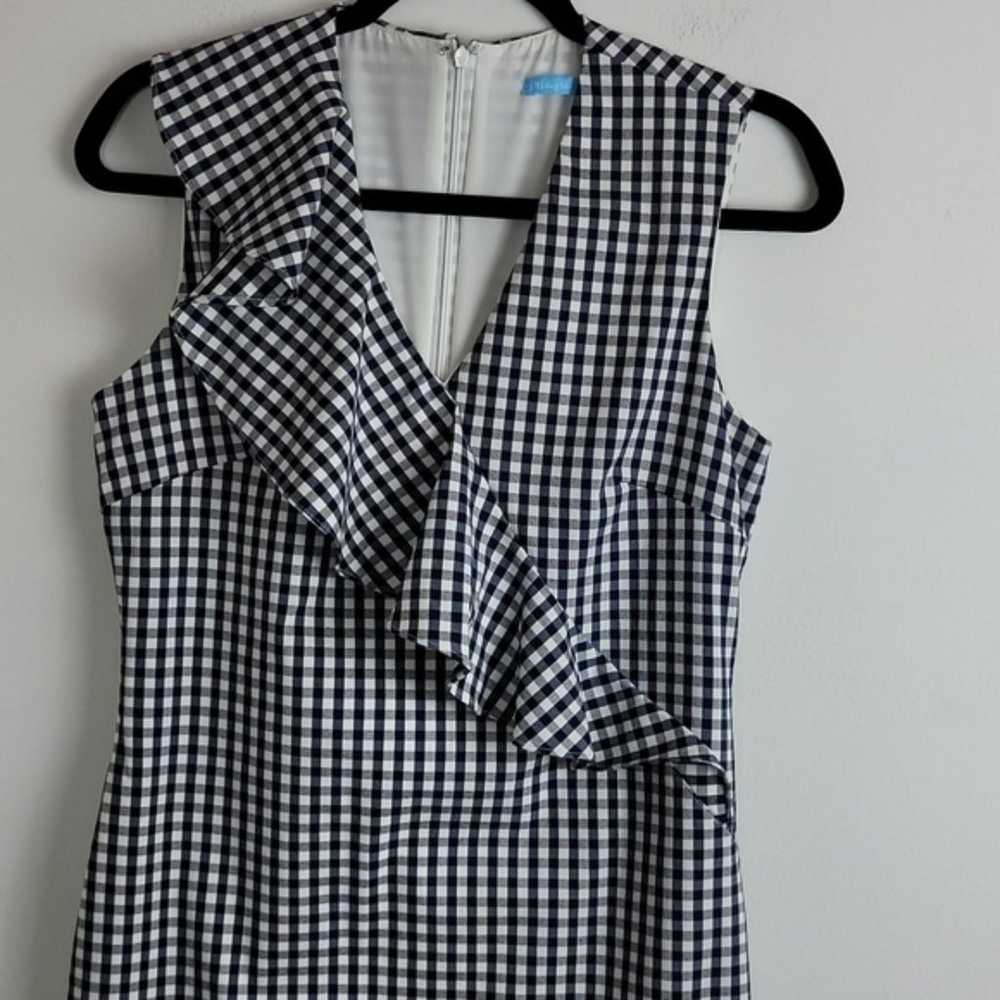 J. McLaughlin gingham ruffled sheath  dress Sz 4 - image 3