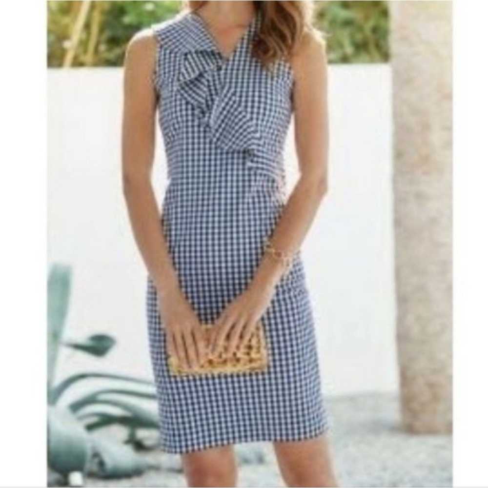 J. McLaughlin gingham ruffled sheath  dress Sz 4 - image 9