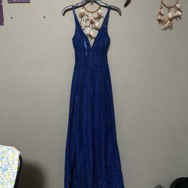 Royal blue sparkly prom dress