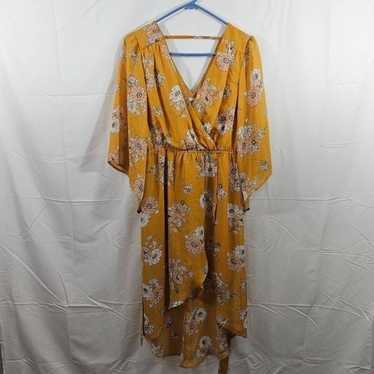 Daytrip Mustard Yellow Floral High-low Dress M