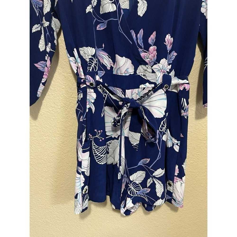 Yumi Kim Revolve  Belted Floral Romper Small Blue… - image 2