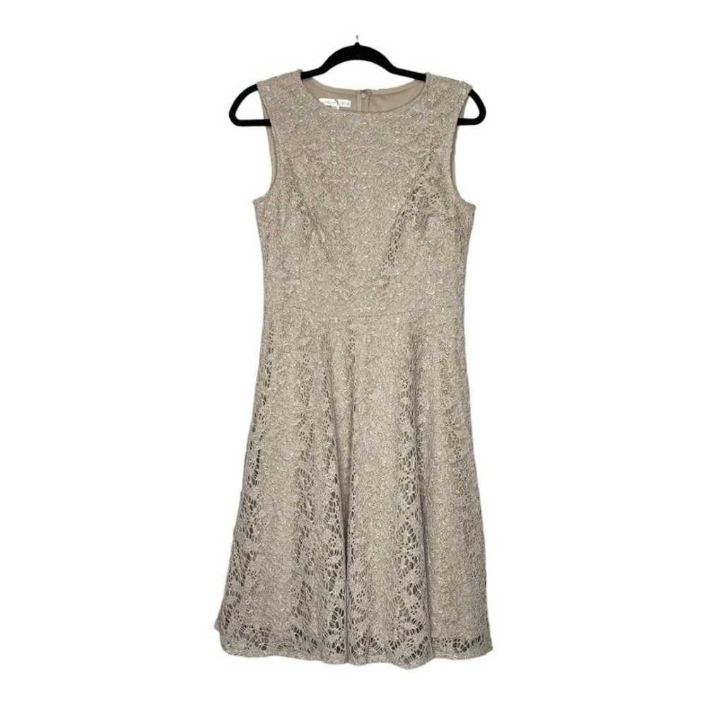 London Times‎ Crochet Lace Overlay Dress - Size 8 - image 1