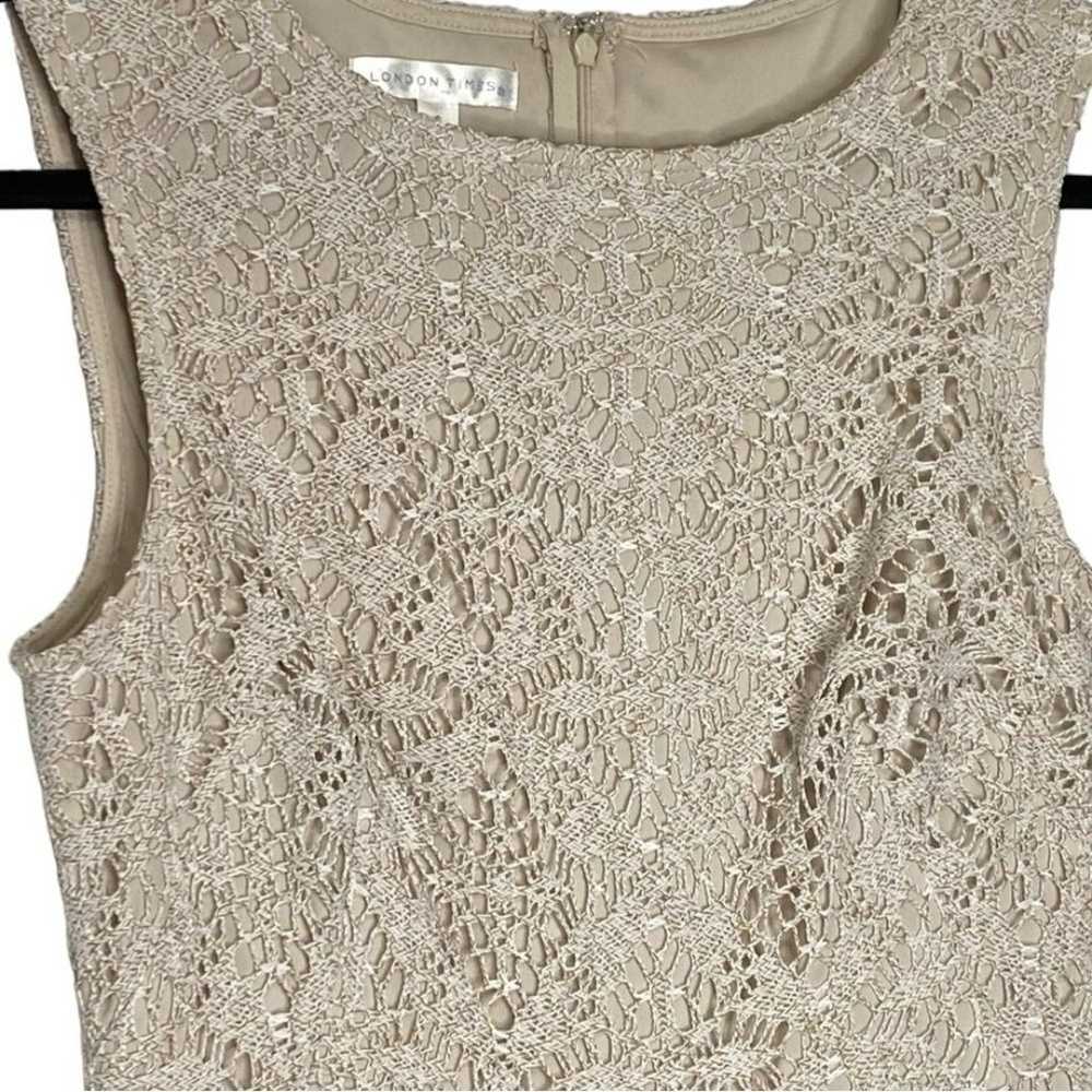 London Times‎ Crochet Lace Overlay Dress - Size 8 - image 4