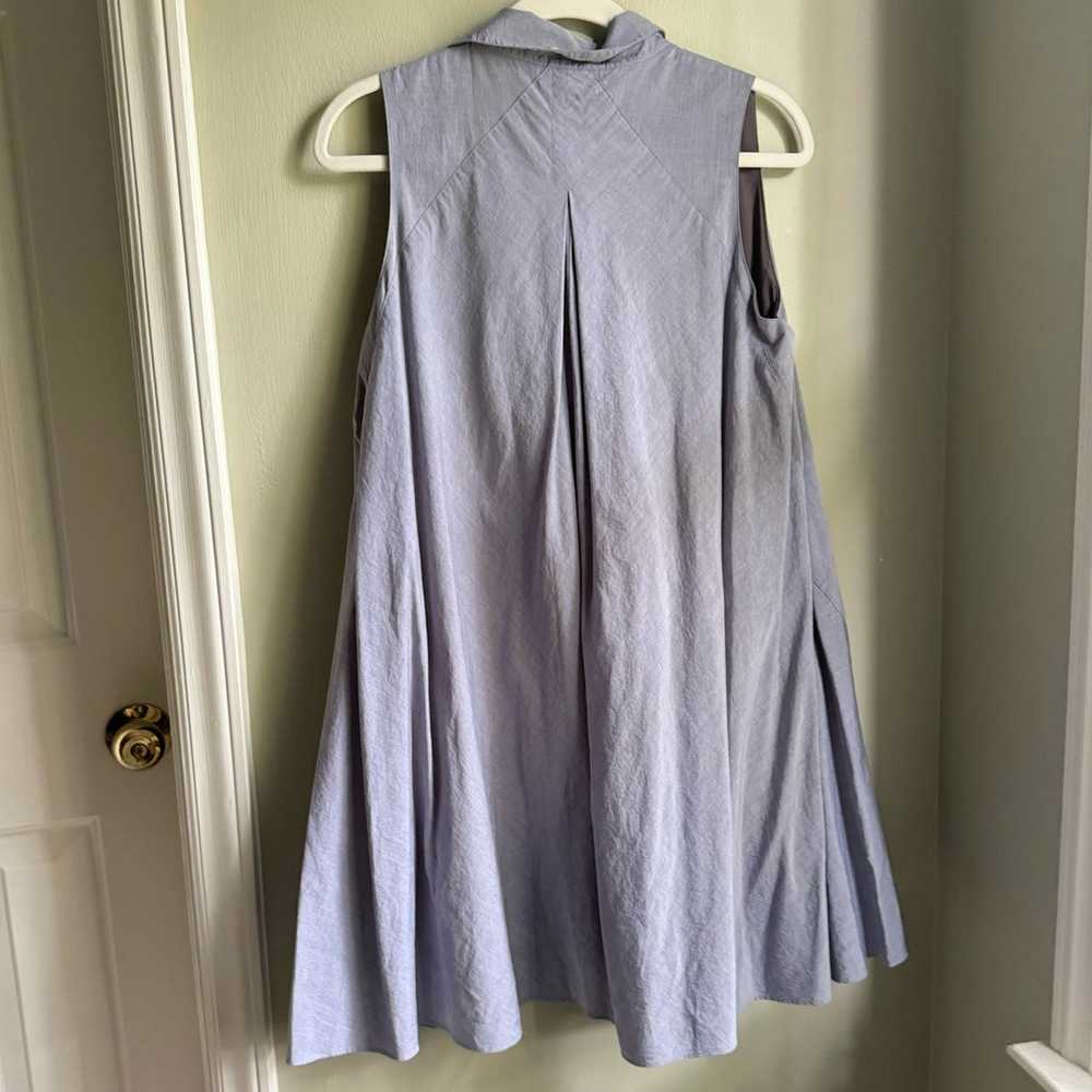 Rachel Roy Gray Chambray Sleeveless Shirt Dress T… - image 5