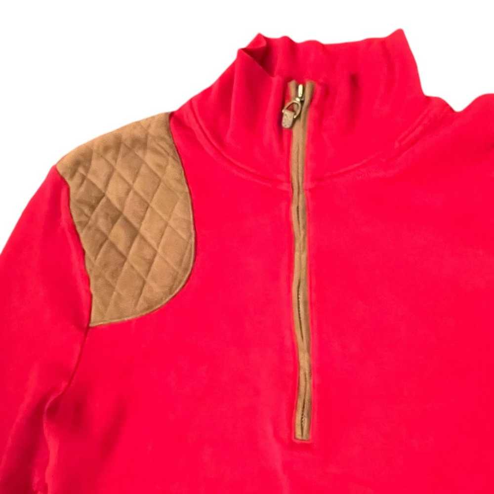 Ralph Lauren Red Dress Faux Quilted Suede Shoulde… - image 3