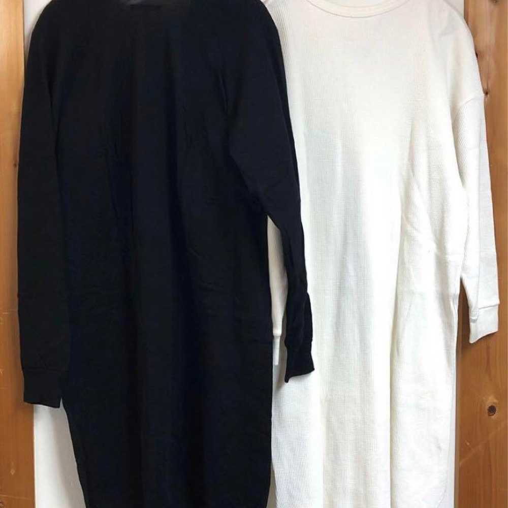 【UNIQLO】【GU】Long Knit Dress Black White Long Slee… - image 3