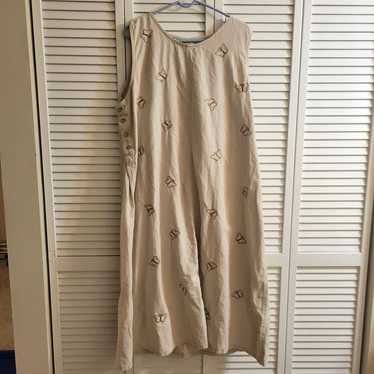 Jane Ashley Khaki Beige Jumper Dress Size 2X Linen