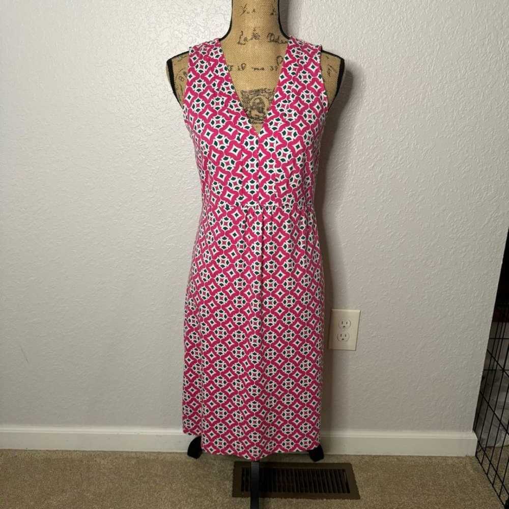 Boden Size 6 Eden Pink Geo Print Cotton Blend Jer… - image 1