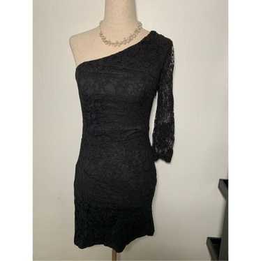 Express size 4 one shoulder black lace dress