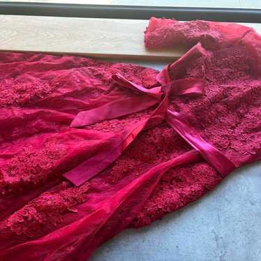 Red lace dress