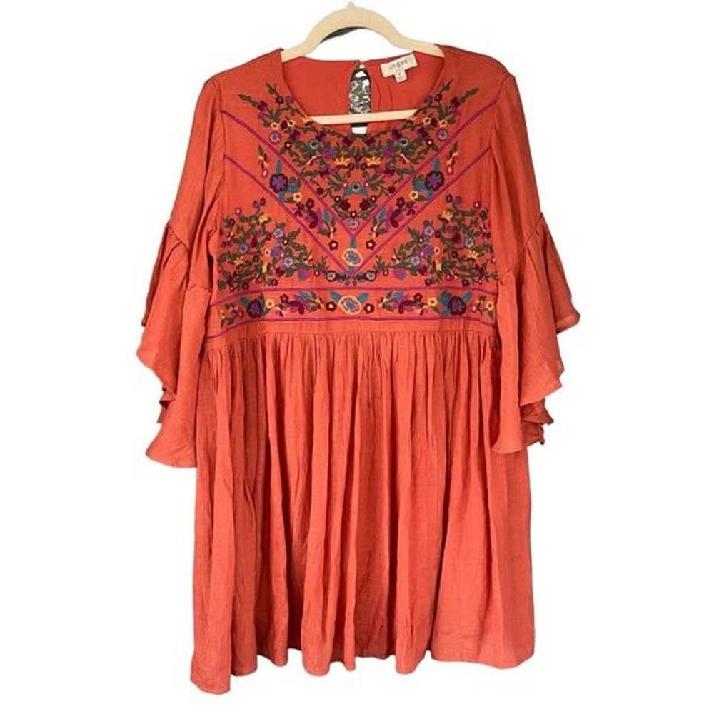 D1 Umgee Boho Bliss Terracotta Floral Embroidered… - image 1