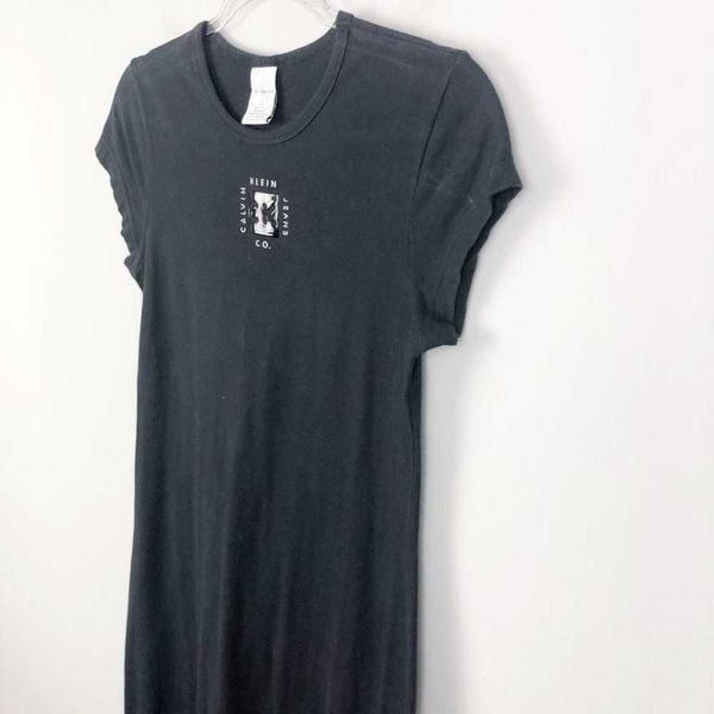 Calvin Klein Fitted Black Maxi Dress M - image 2