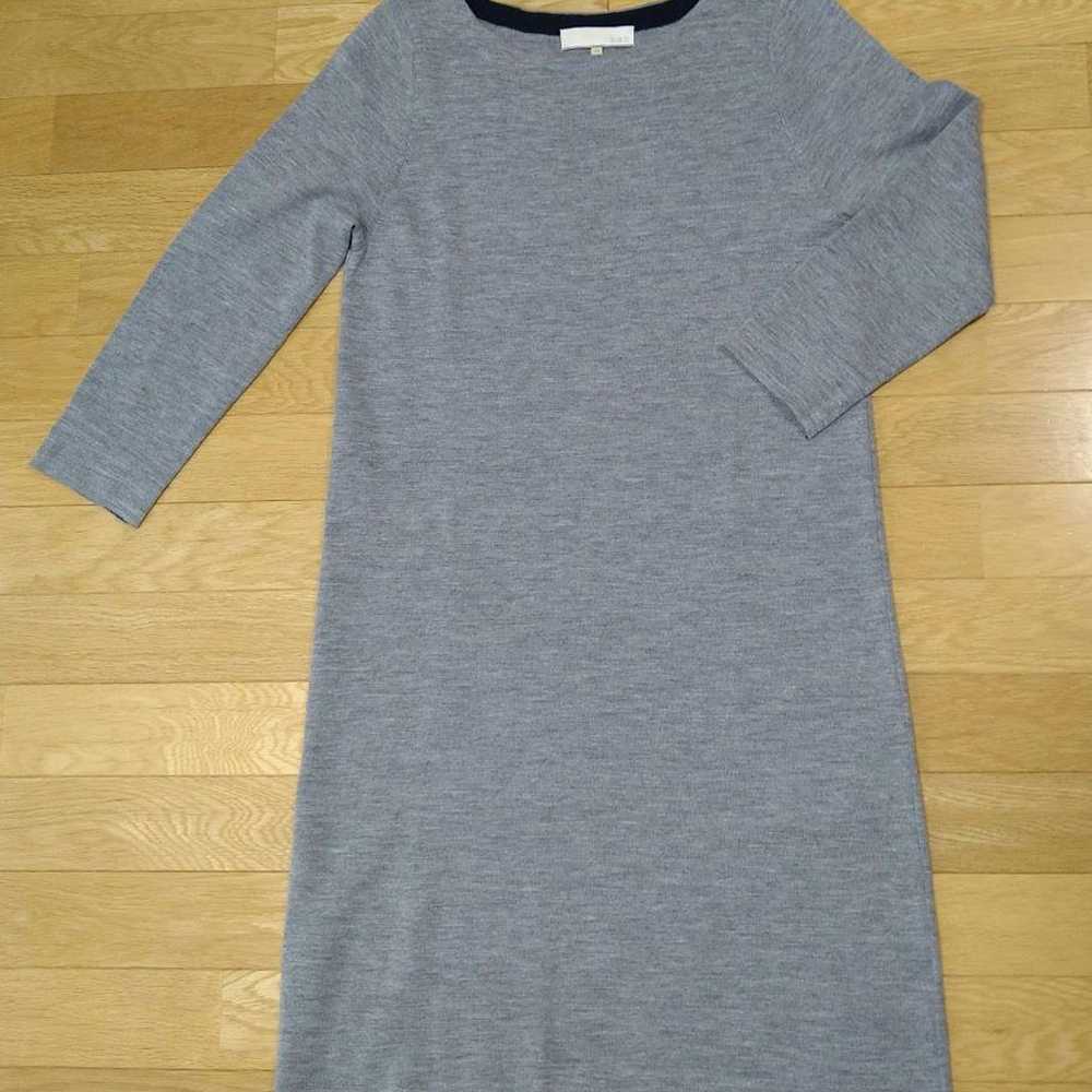 Gray long-sleeve knit dress size 40 - image 2