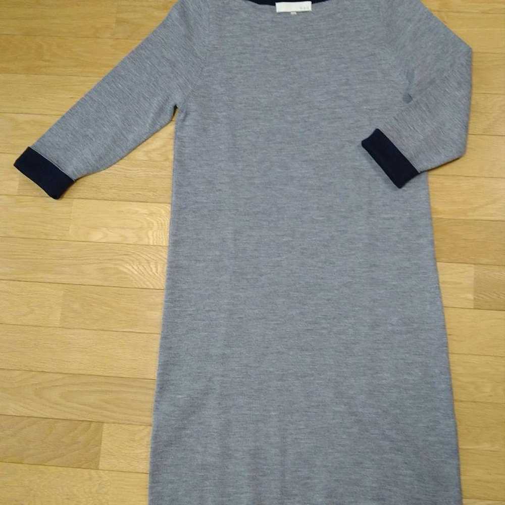 Gray long-sleeve knit dress size 40 - image 3