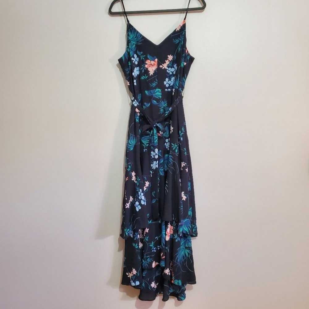 Banana Republic black floral ruffle sleeveless hi… - image 6