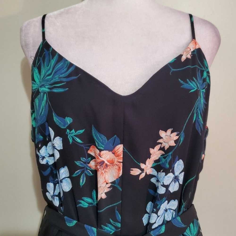 Banana Republic black floral ruffle sleeveless hi… - image 7