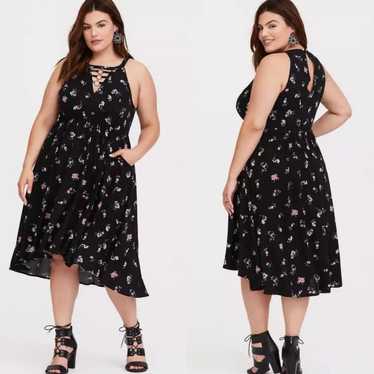 Torrid | Floral Challis High Neck Dress