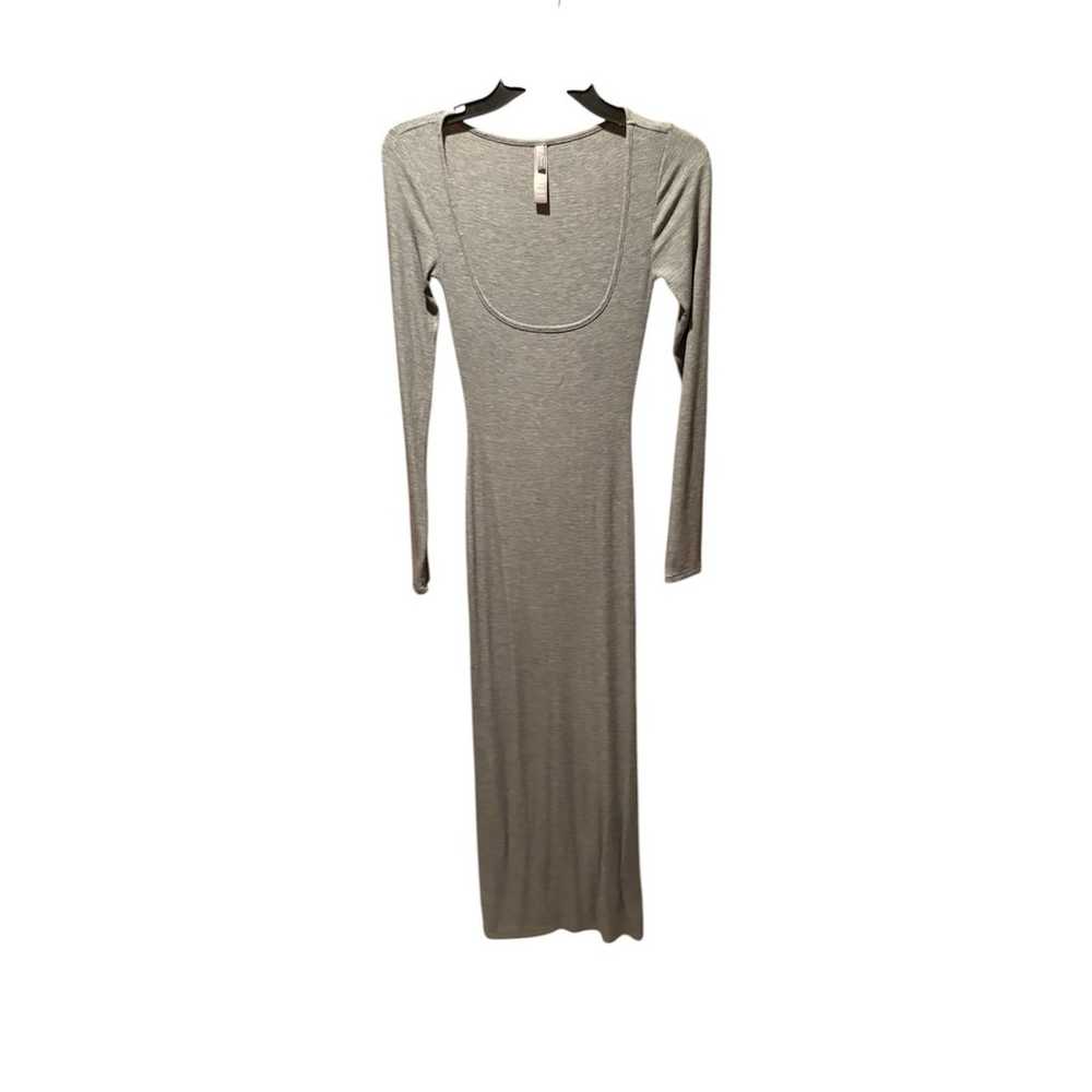 Skims Long Sleeve Square Neck Ribbed Maxi Dress H… - image 1