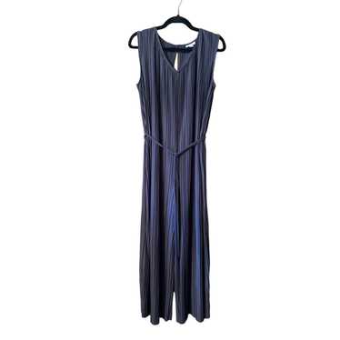 pureJill Elements pleated jumpsuit M slate blue c… - image 1