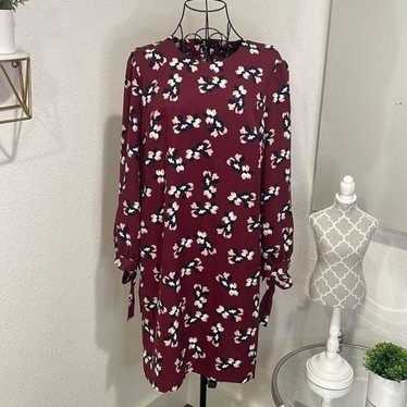 BANANA REPUBLIC Factory Burgundy Floral Dress size