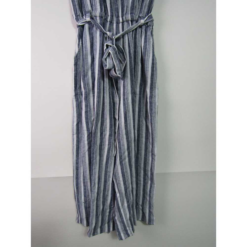 Vince Camuto Gray Stripe Linen Blend Jumpsuit Bel… - image 5