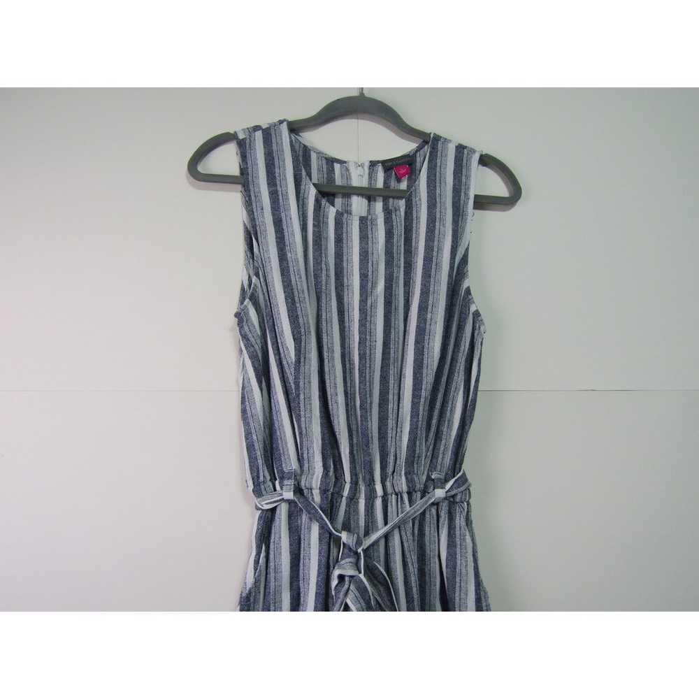 Vince Camuto Gray Stripe Linen Blend Jumpsuit Bel… - image 6