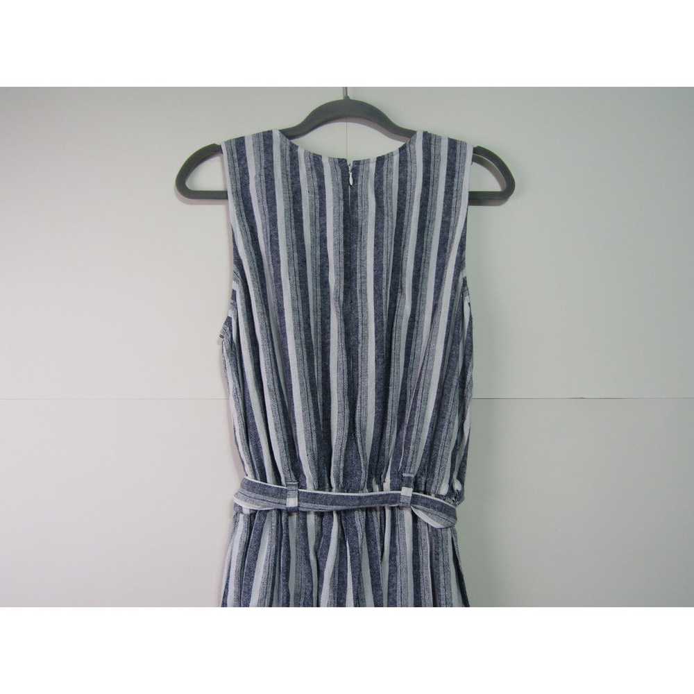 Vince Camuto Gray Stripe Linen Blend Jumpsuit Bel… - image 8