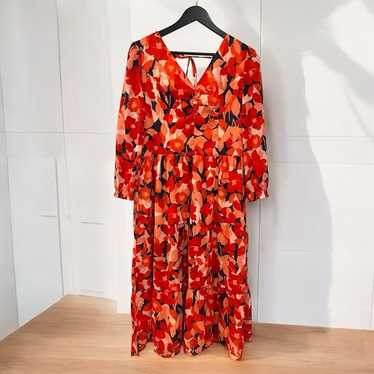 Sincerely Jules Floral Dress Midi Chiffon XL Red N