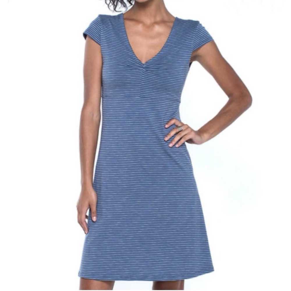 Toad&Co Rosemarie Dress Indigo Stripe Blue White … - image 1