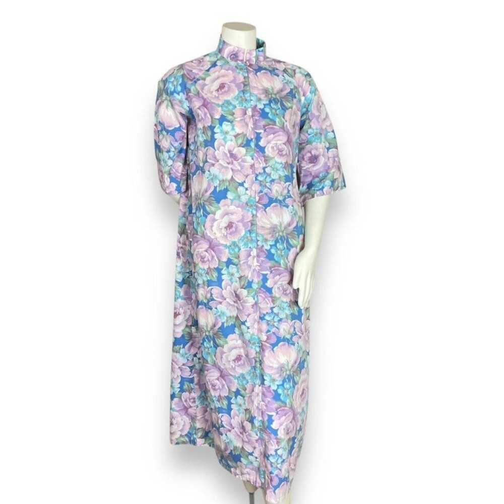 Vintage Handmade Housedress Floral Dress Purple B… - image 2