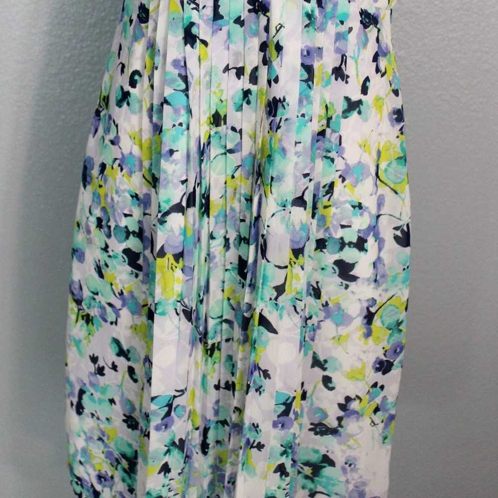 LIZ CLAIBORNE Spring Floral V Neck Pleated Skirt … - image 4