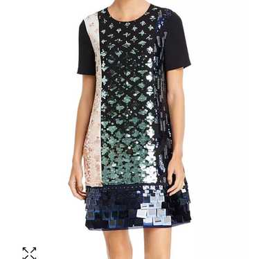 Tory Burch Color-Block Sequined Shift Dress