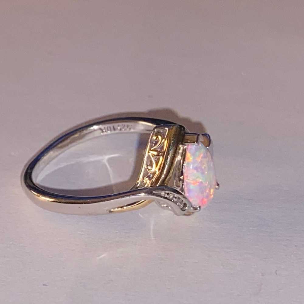 vintage 925/10k gold opal Ring size 7  like new - image 3