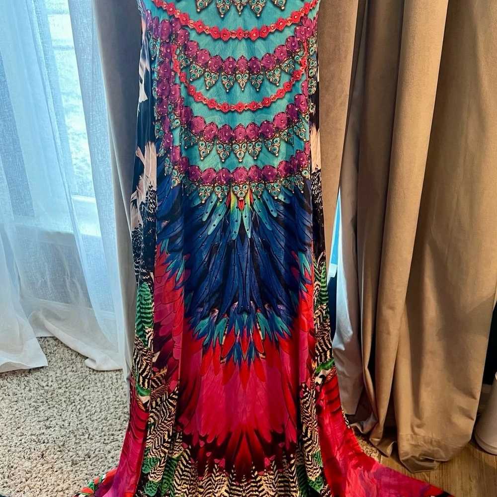 True colours peacock beaded dress size s/m - image 1