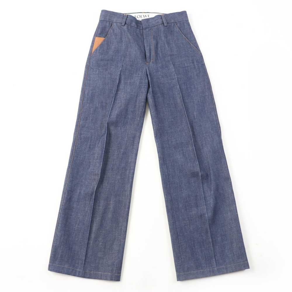 LOEWE Wide pants cotton Indigo blue 34 - image 2