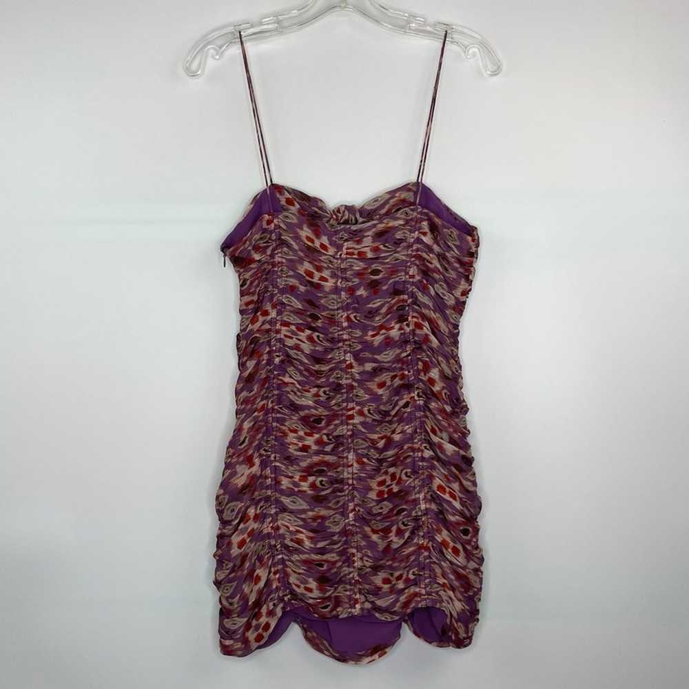 Zara purple ruched cut out bodycon tank mini even… - image 4