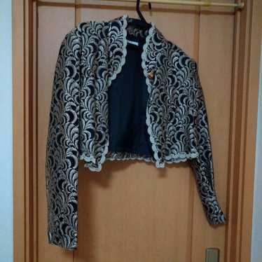 Black and gold embroidered cardigan - image 1