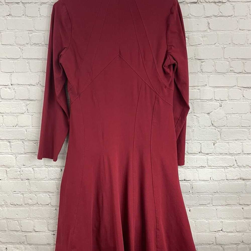 Sundance Wine Red Jersey Knit Long Sleeve Midi Dr… - image 2