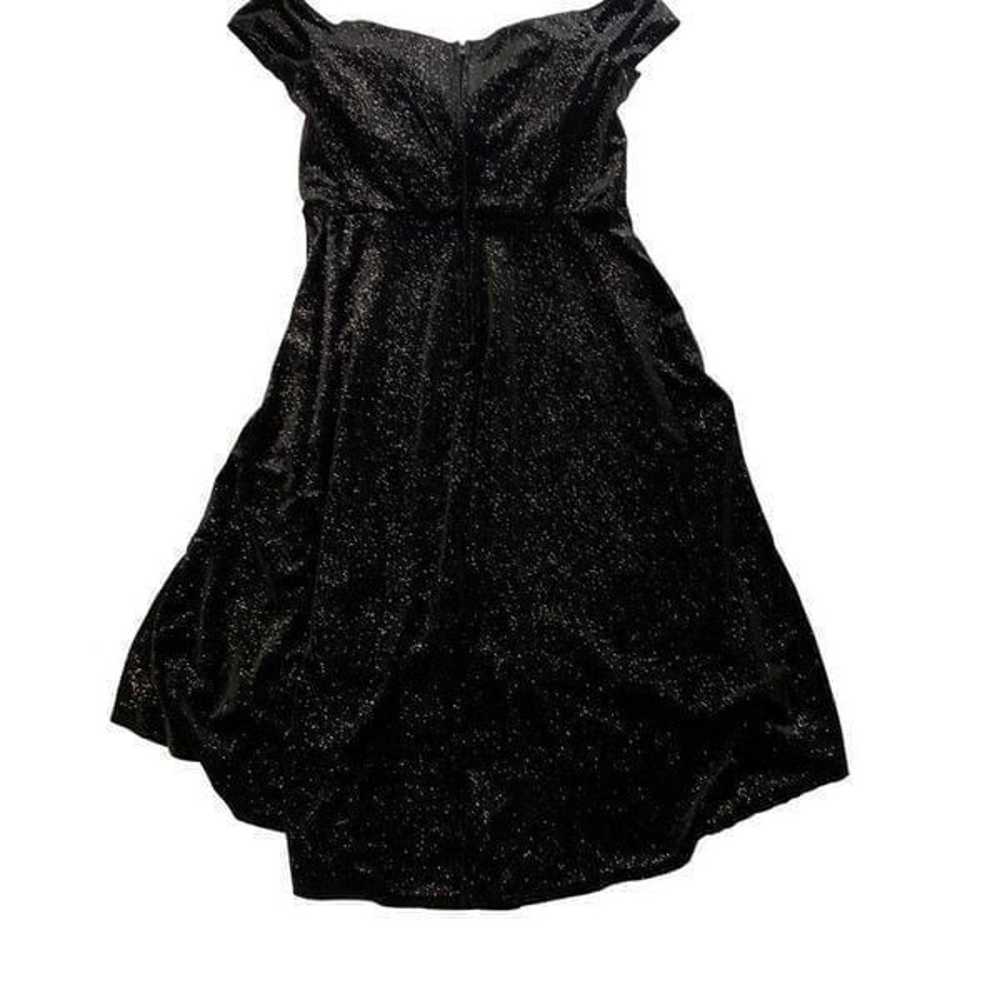 Black Sparkle Dress Stretch High Low Sweetheart N… - image 2