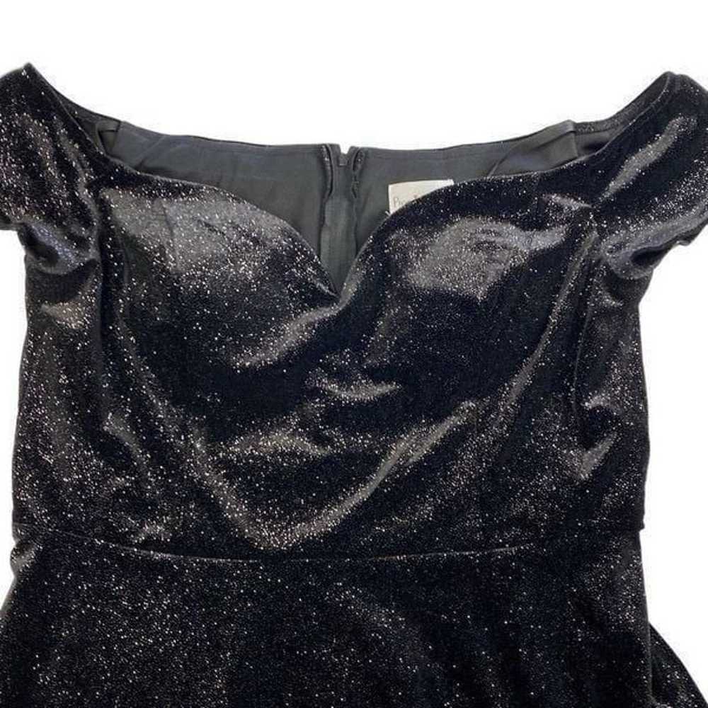 Black Sparkle Dress Stretch High Low Sweetheart N… - image 3