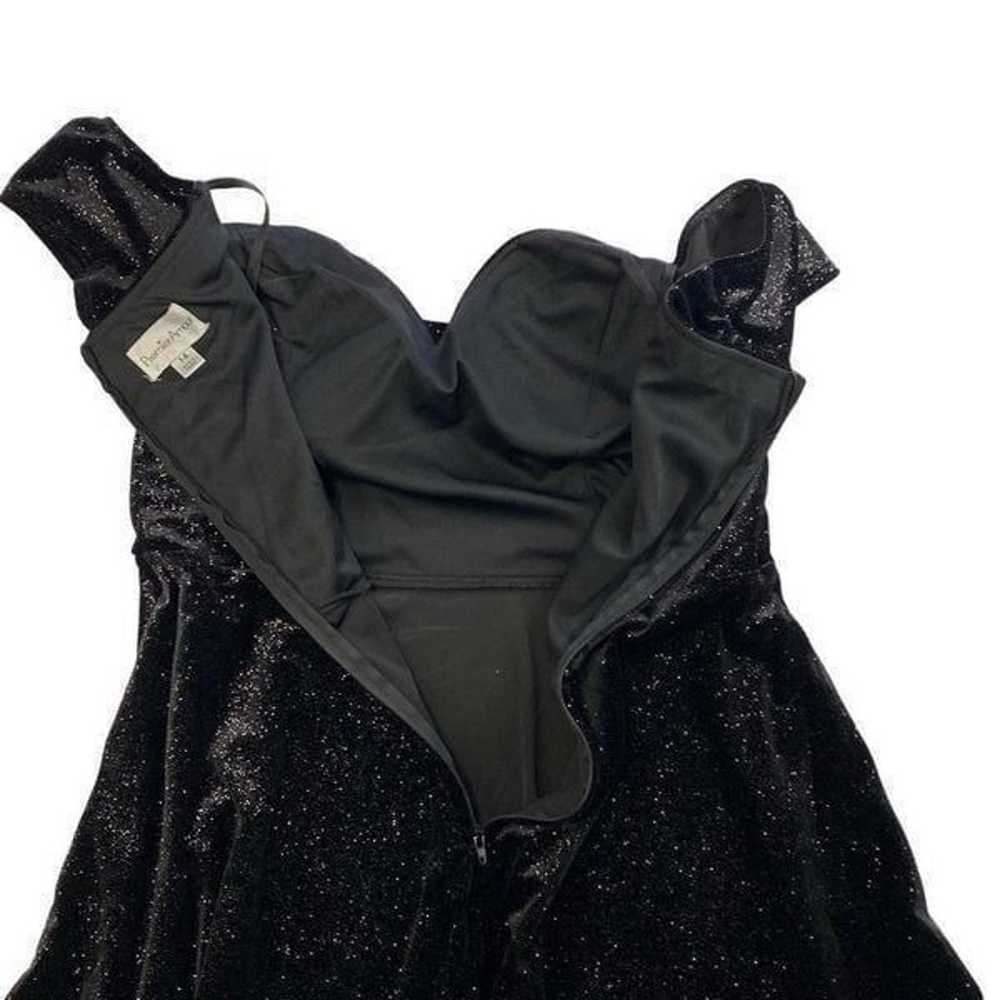 Black Sparkle Dress Stretch High Low Sweetheart N… - image 5