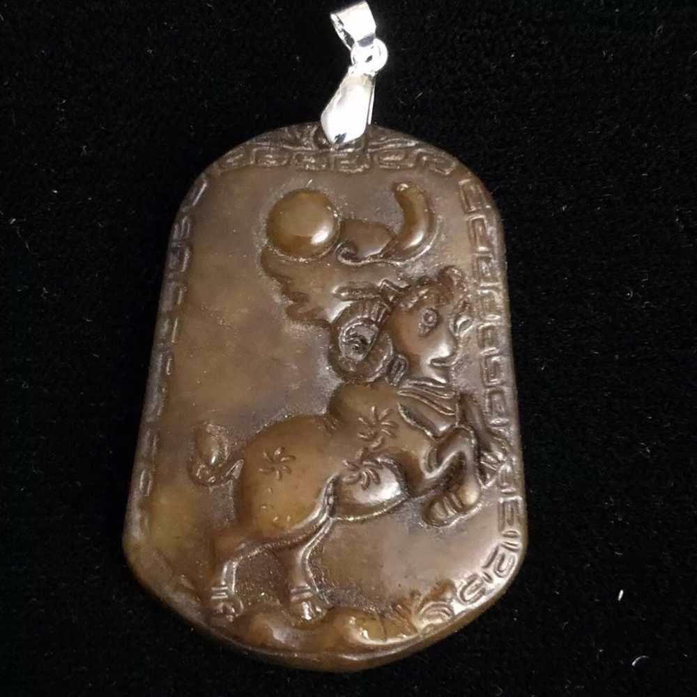 Vintage Carved Jade Chinese Zodiac Pendant (4) - image 2