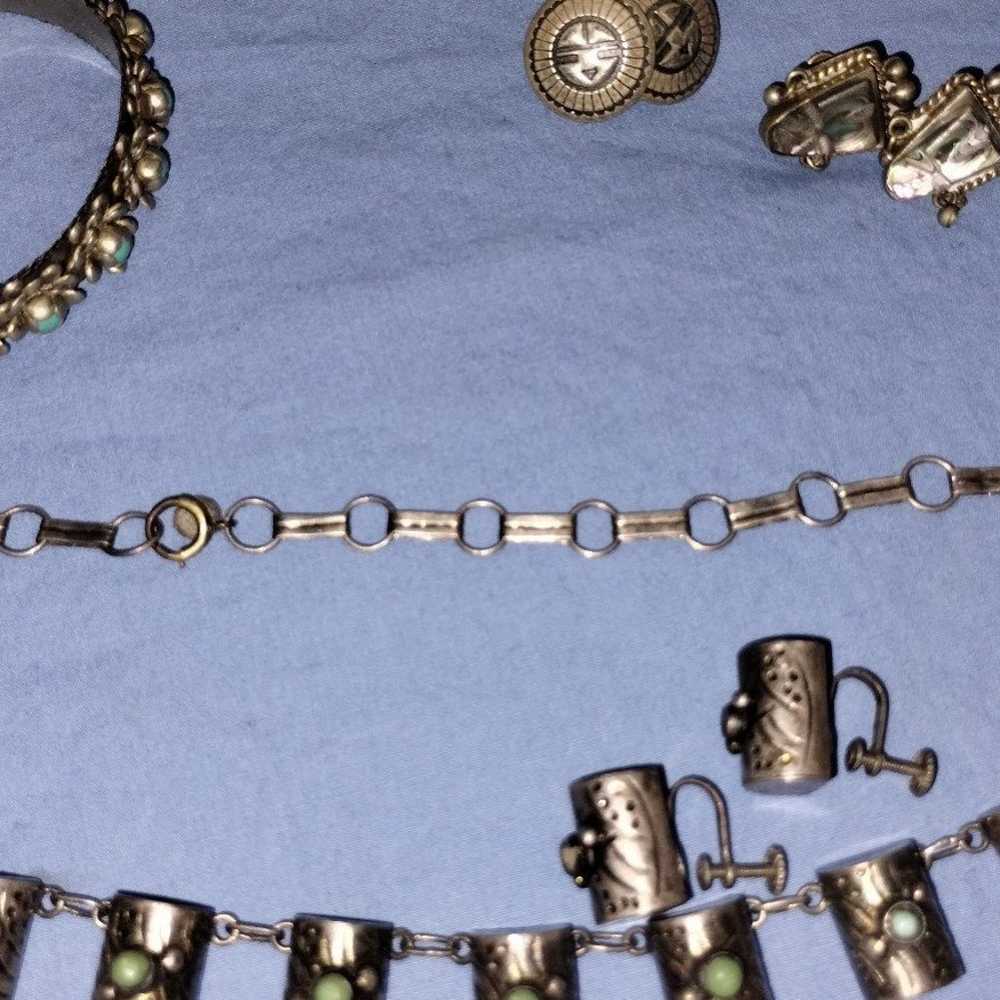 Silver antique Spain and Mexico jewelry sets - image 2