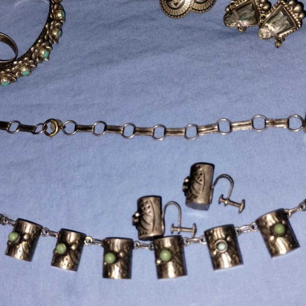 Silver antique Spain and Mexico jewelry sets - image 3