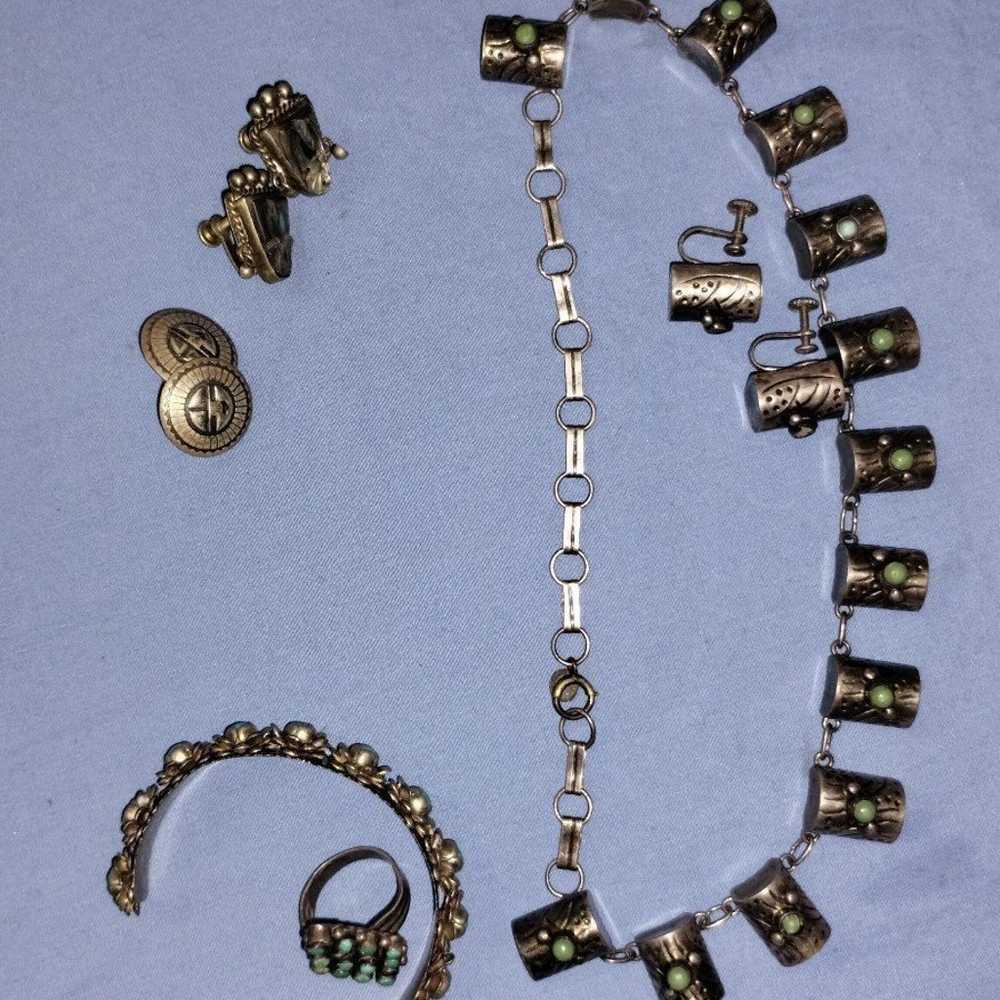 Silver antique Spain and Mexico jewelry sets - image 5