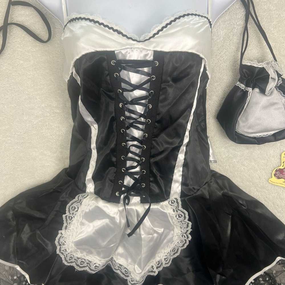 NWOT Secret Wishes Sexy Maid Costume Black White … - image 6