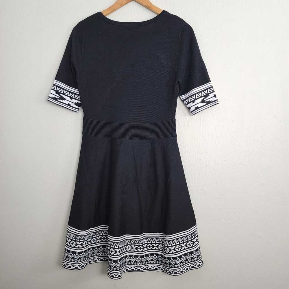 Nina Leonard Black Knit Border Short Sleeve Fit &… - image 10